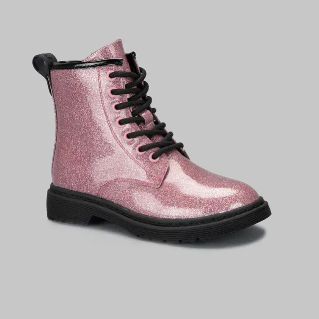 Botines Coral Delila Pink Glitter para niña