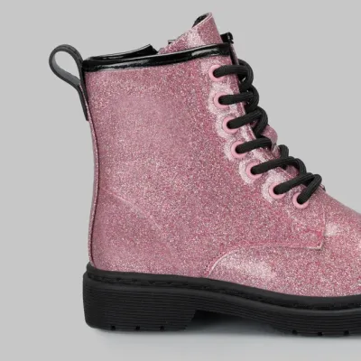 Botines Coral Delila Pink Glitter para niña