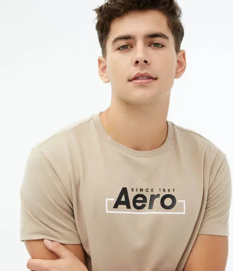 Camiseta  Aereopostal para caballero color beige