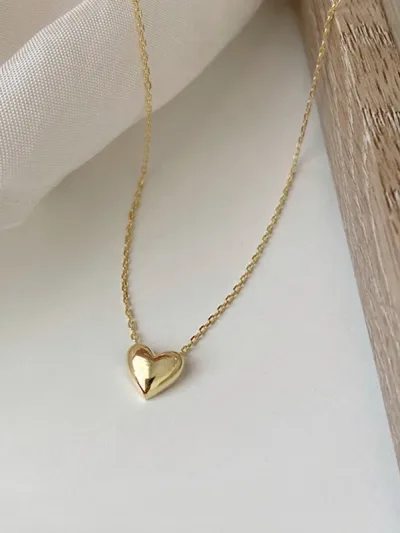 Cadena acero inoxidable con diseño de corazón #COLOR DORADO