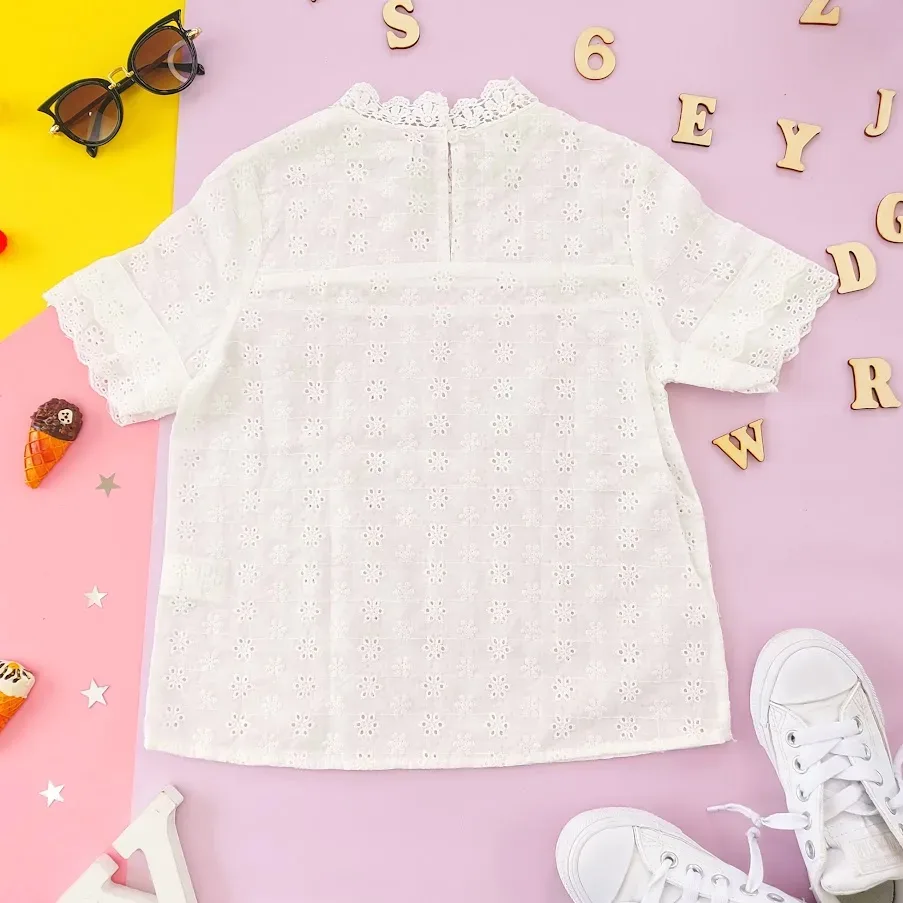 Blusa para niña color blanco