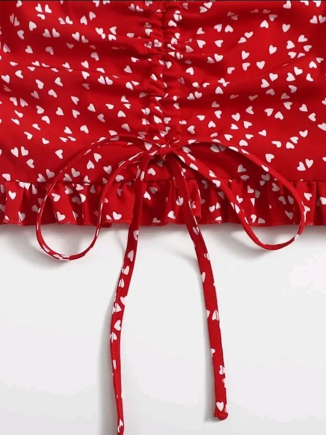 Crop Top rojo de corazones