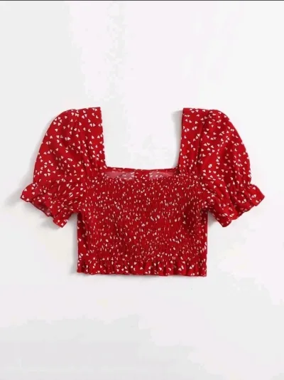 Crop Top rojo de corazones