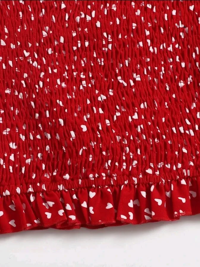 Crop Top rojo de corazones