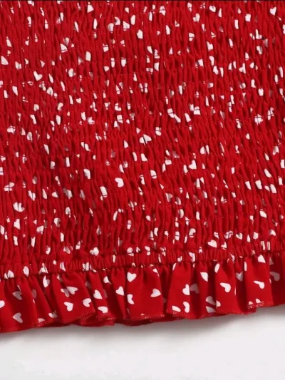 Crop Top rojo de corazones