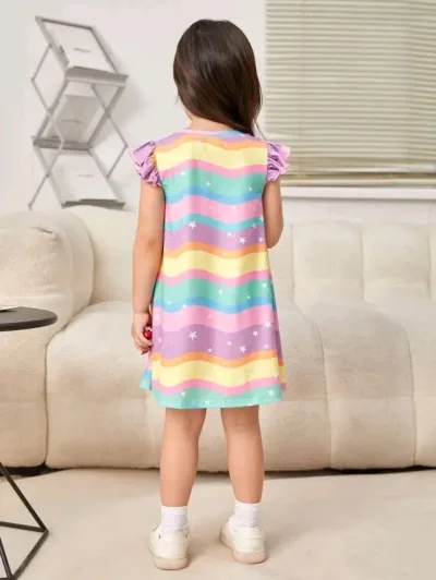 Vestido para niña con estampado de unicornio
