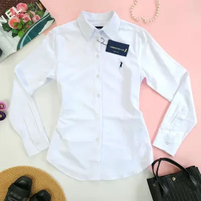 Camisa manga larga Cambridge Polo Club para dama, color Blanco.