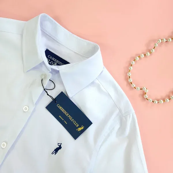 Camisa manga larga Cambridge Polo Club para dama, color Blanco.