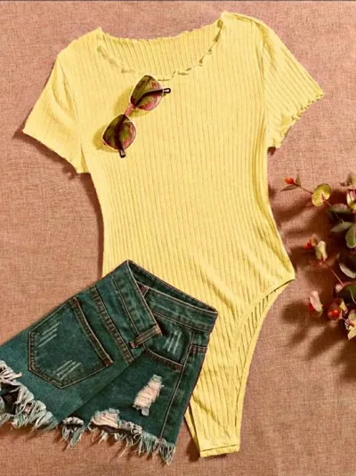 Body para dama color amarillo