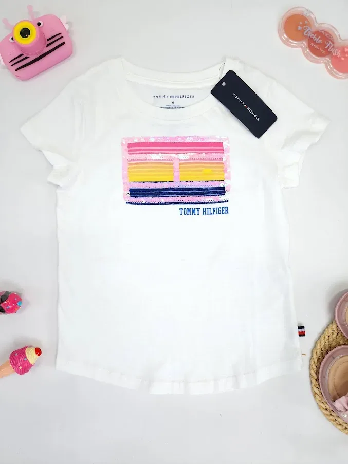 Camiseta Tommy Hilfiger para niña color blanco