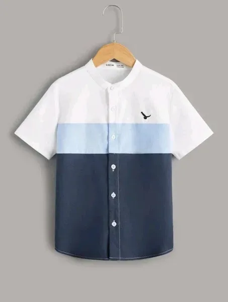 Camisa para niño color celeste azul y blanco