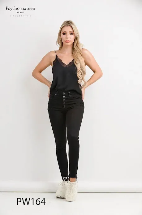 Jeans para dama Psycho Sixteen PW164 color negro
