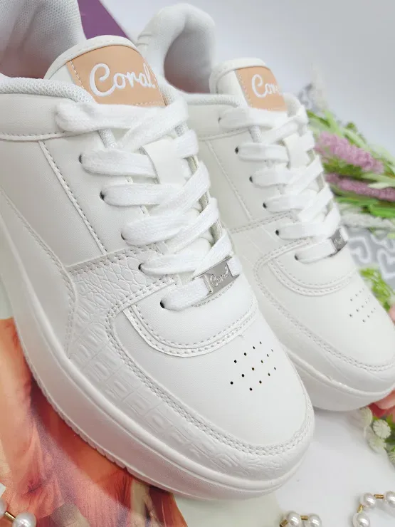 Tenis Coral para dama color blanco Deja Vu White Tex
