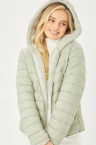 Jacket reversible para dama color verde