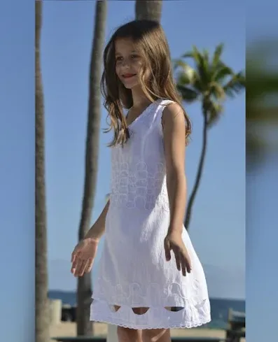 Vestido Cotton Natural para niña color blanco
