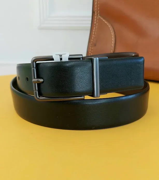 Faja Perry Ellis  para caballero reversible café y negro