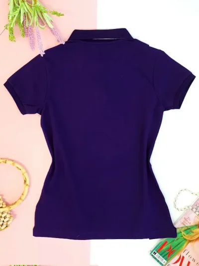 Camiseta Polo Cambrige Club para dama color morado oscuro