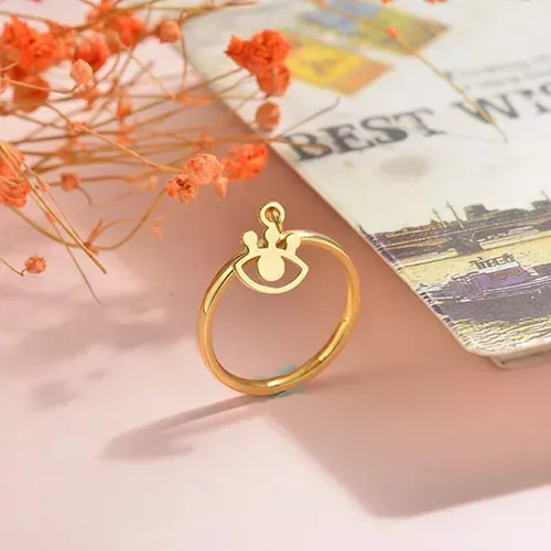 Anillos de acero inoxidable dorado para dama