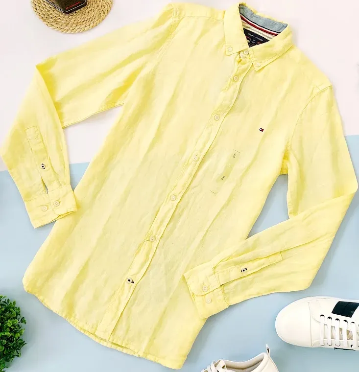 Camisa Tommy Hilfiger para caballero color amarillo