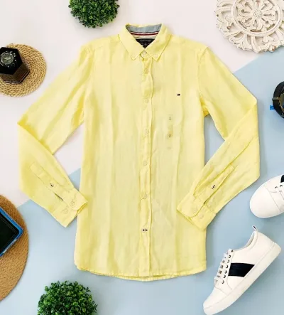 Camisa Tommy Hilfiger para caballero color amarillo