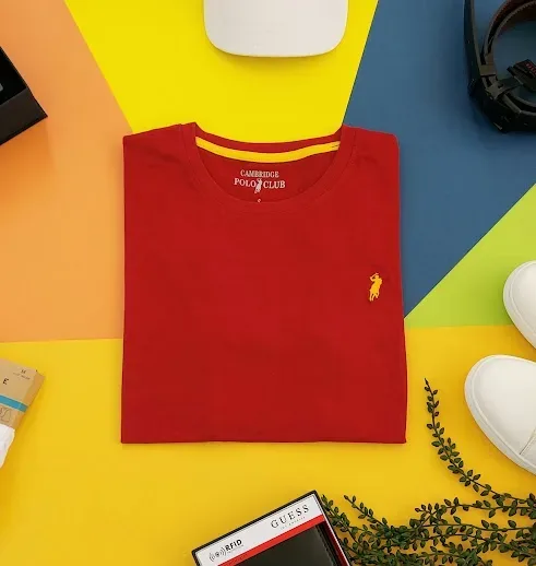 Camiseta Cambridge Polo Club para caballero color vino