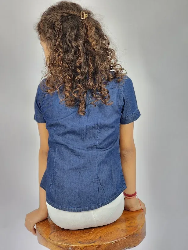 Blusa azul Cambridge Polo Club para niña