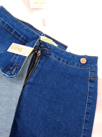 Enagua Short para dama color mezclilla