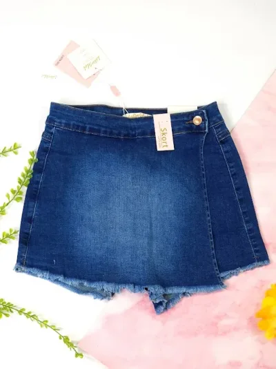 Enagua Short para dama color mezclilla
