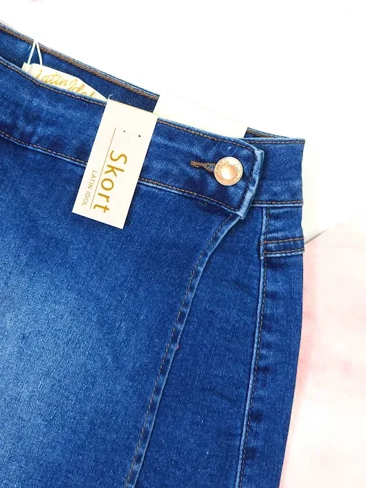 Enagua Short para dama color mezclilla