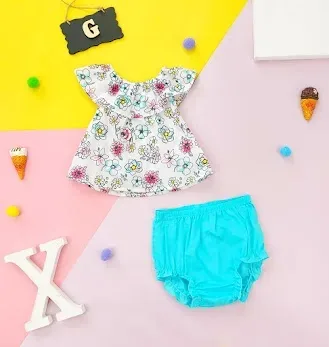 Conjunto para niña color blanco y menta