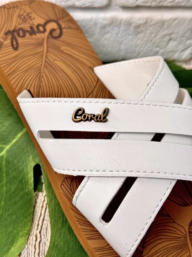Sandalias Coral Kali White/Camel para Dama