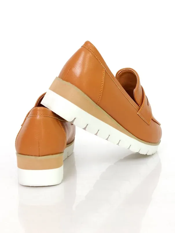 Zapatos Natural Elena Camel Pu para dama