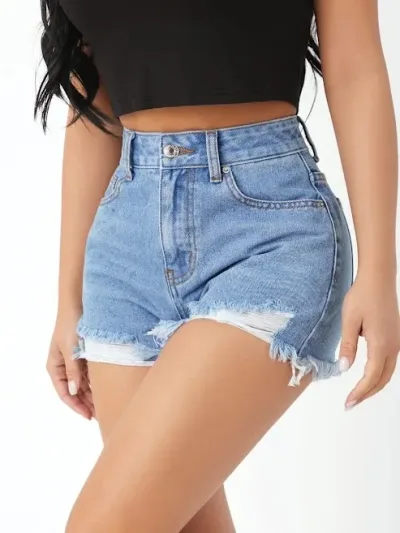 Short de mezclilla para dama color celeste