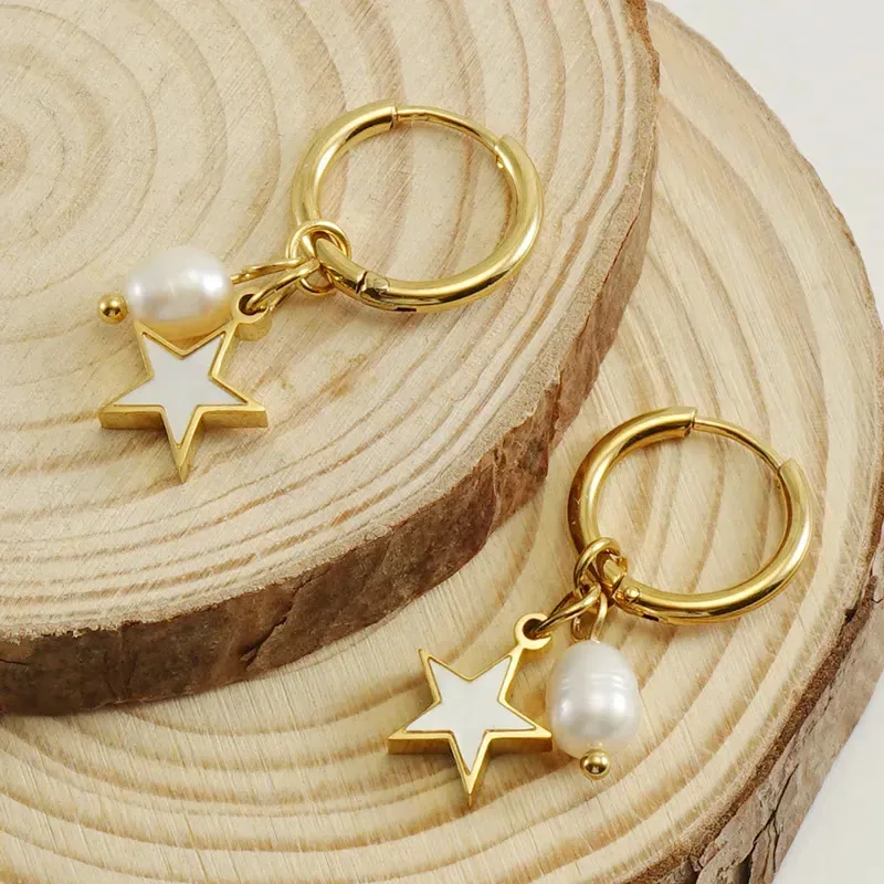 Aretes para dama de acero inoxidable