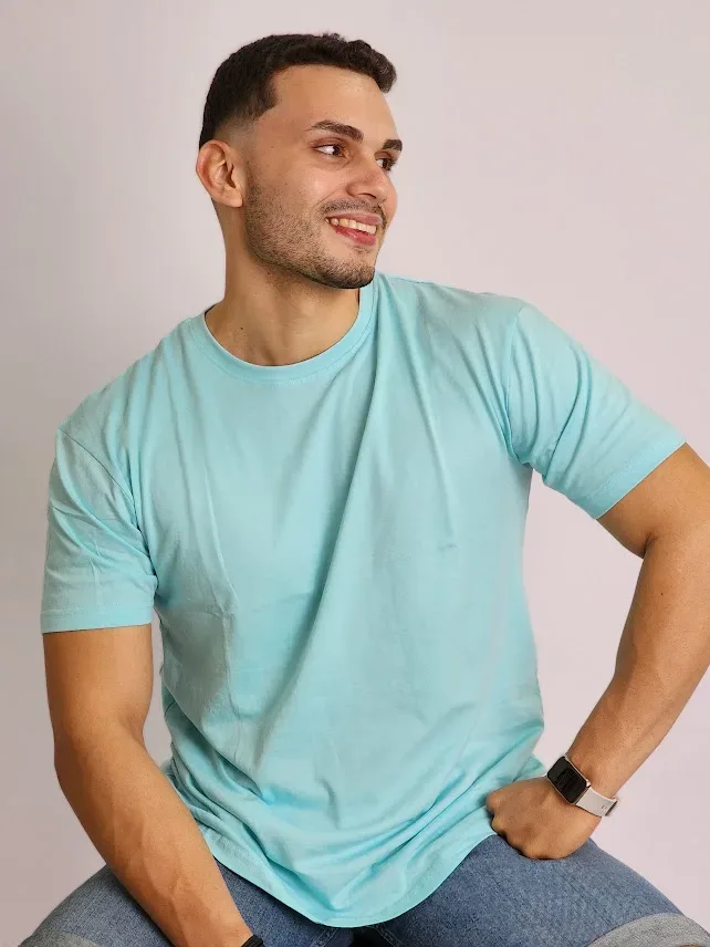 Camiseta Estivaneli de cabellero color turquesa Claro