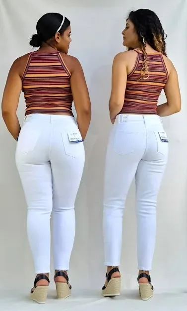 Mom Jeans YMI Fit High Rise para dama color blanco
