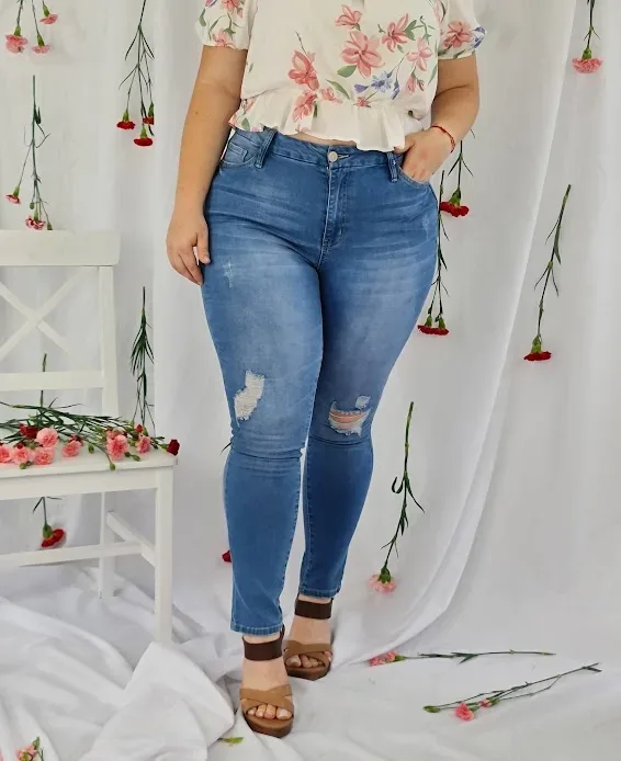 Jeans para dama skinny M1707  color azul