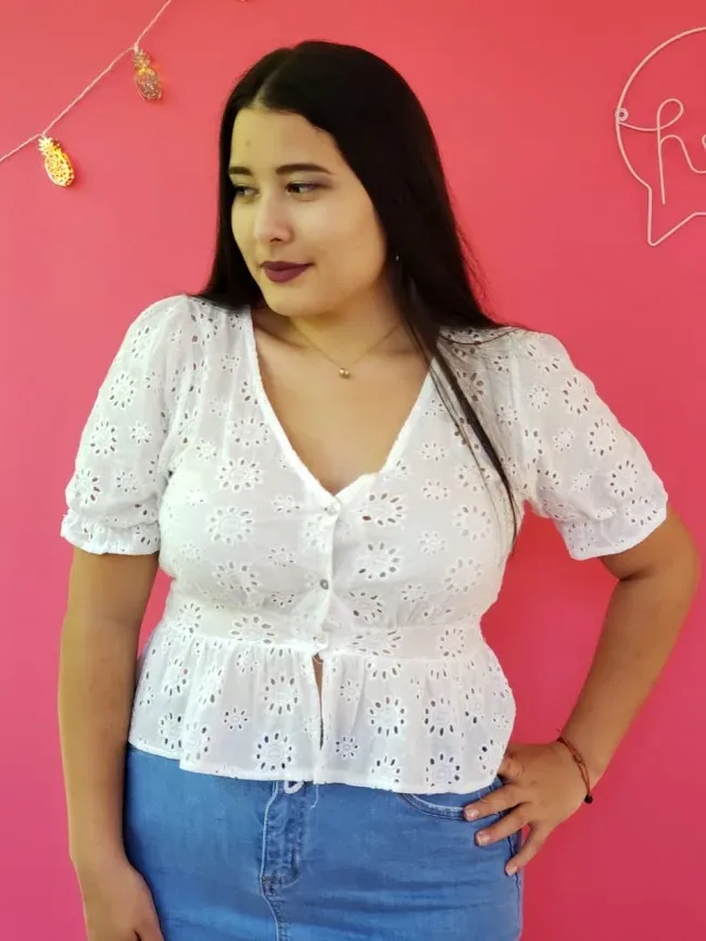 Blusa Red Leaf para dama color blanco