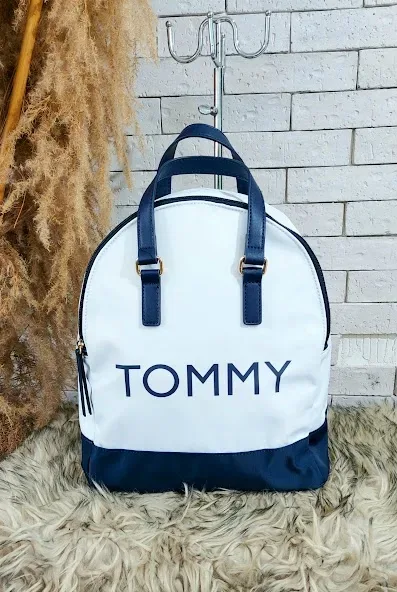Bolso Tommy Hilfiger para dama color blanco y azul