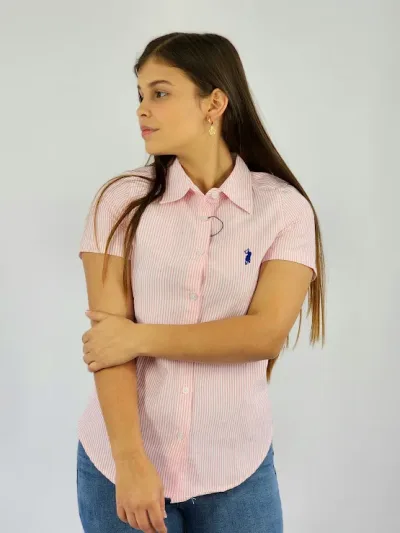 Camisa Cambrige Polo para muchacha diseño a rayas