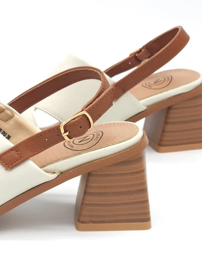 Tacones Natural para dama color blanco