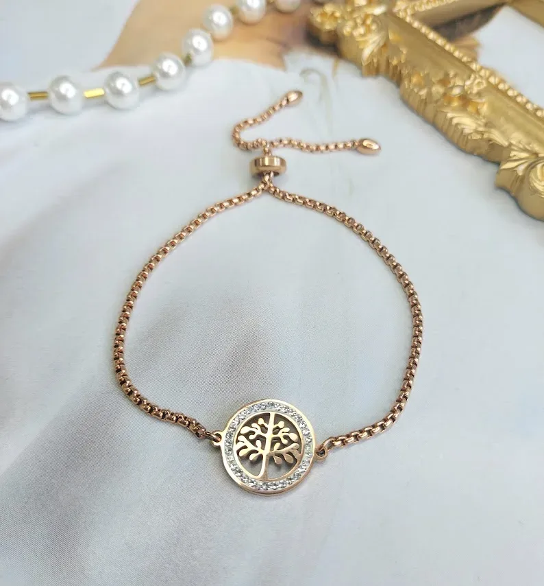 Pulsera de acero inoxidable color bronce