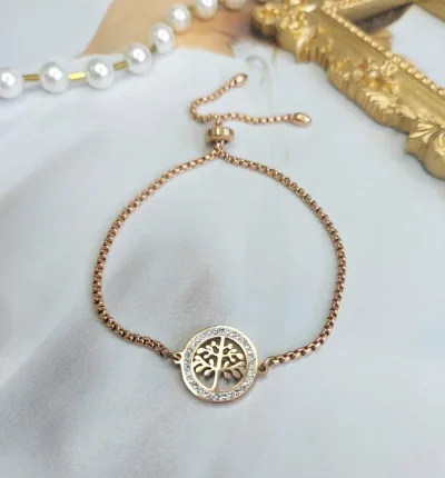 Pulsera de acero inoxidable color bronce