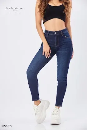 Jeans Psycho Sixteen Mica High Rise PW1077 para dama color azul