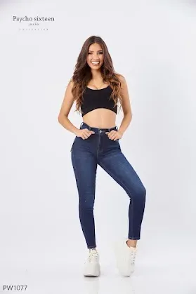 Jeans Psycho Sixteen Mica High Rise PW1077 para dama color azul