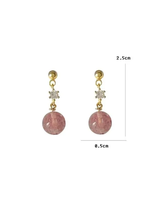 Aretes largos de fantasia para dama con diseño colgante de bolita