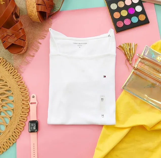 Camiseta Tommy Hilfiger para dama color blanco liso