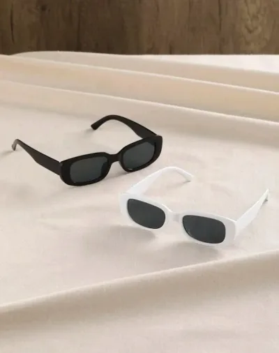 Set de lentes de sol para dama color negro y blanco #4660