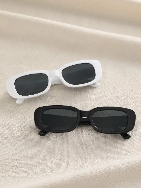 Set de lentes de sol para dama color negro y blanco #4660