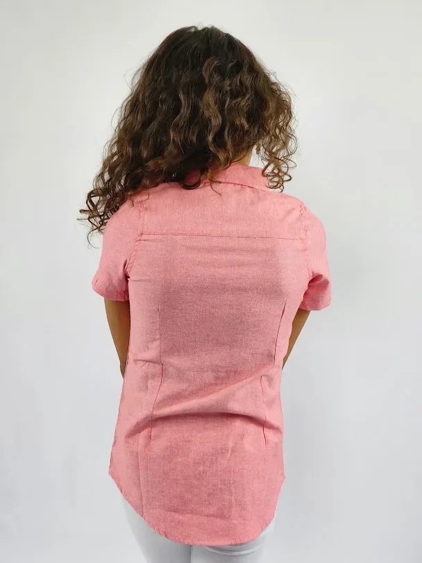 Camisa Cambrige Polo para niña color fuscia